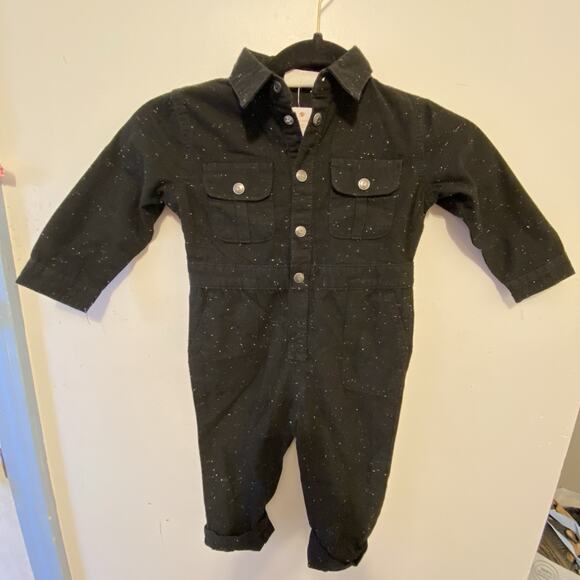 Gymboree Toddler Boys Black & White Spotted Cotton Jumpsuit Sz 18-24 Months New - Picture 9 of 9